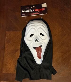 Scary Movie Wassup Ghost Face Stoned Tongue Costume Mask Scream Movie Halloween